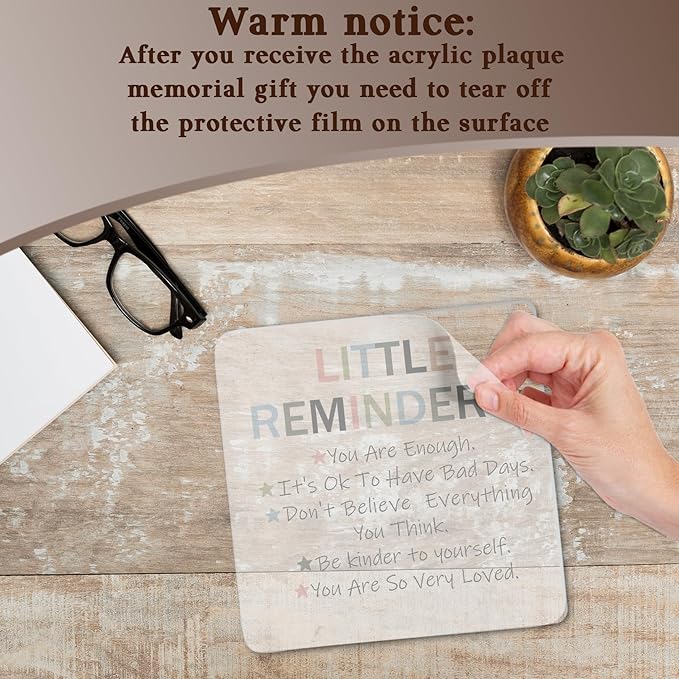Inspirational Office Gifts for Women Men, Little Reminders You are Enough Acrylic Decorative Sign for Office Home, Motivational Office Gifts for Coworker