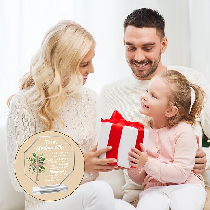 Yopyame Acrylic Gift Godparents Gift for Women Thank You for Being My Godparents Gift Godparent Gifts from Godchild Godparents Office Desk Decor Birthday Keepsake Gift for Godparents