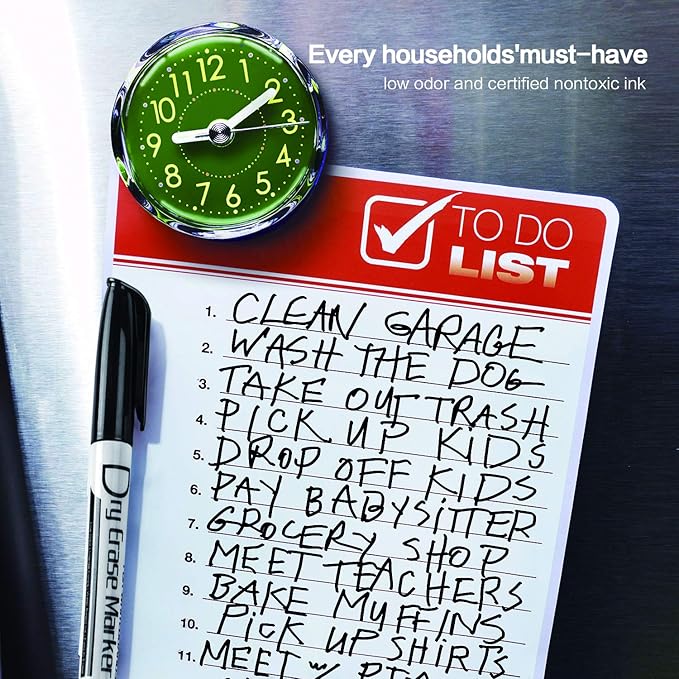 Volcanics Black Dry Erase Markers Low Odor Fine Whiteboard Markers Thin Box of 125