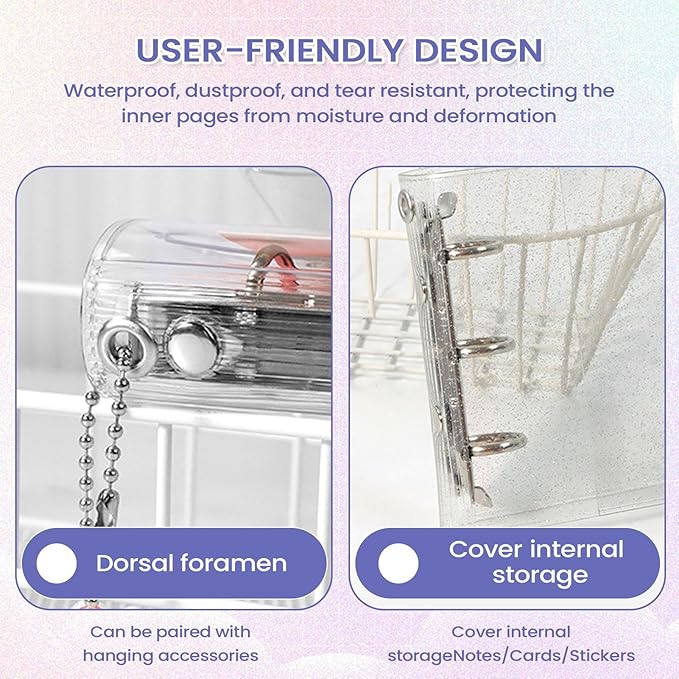 Clear Binder Small - Photocard Collecting Notebook | Sealing Sticker Notebook | for Journal Cards Receipts Tickets Small Accessories Students Teachers Office Professionals Administrative Staff School