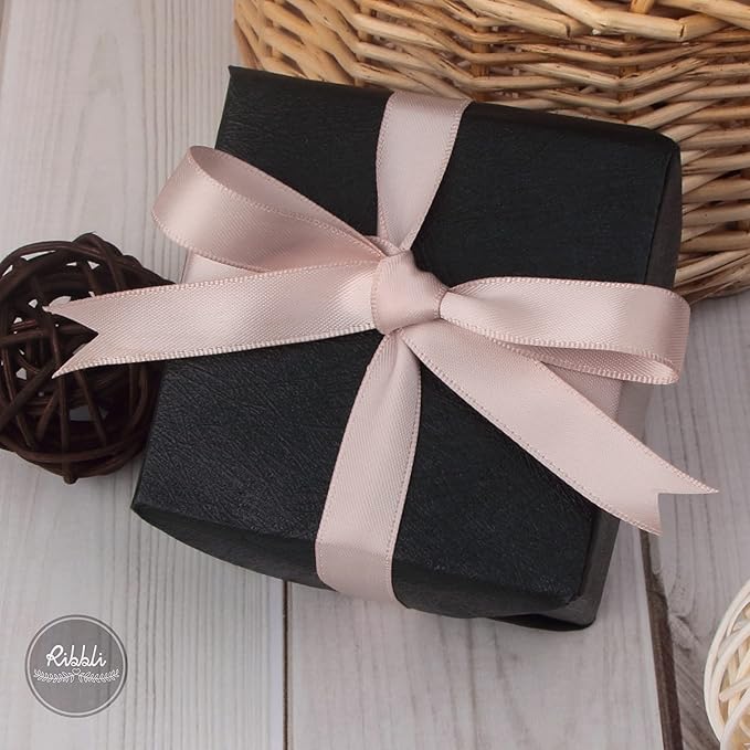 Ribbli Vanilla Double Faced Satin Ribbon,1/2” x Continuous 25 Yards,Use for Craft Bows Bouquet, Gift Wrapping, Wedding Decoration, Floral Arrangement