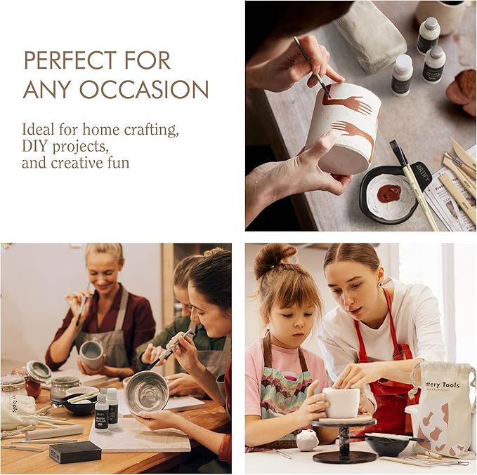 ARTIFY Air Dry Clay Kit for Adults, DIY Pottery Craft Airdry Tool Kit at Home, Art Hobby Clay Sculpting Modeling Making, Date Night Couples Family Beginners Birthday Gifts