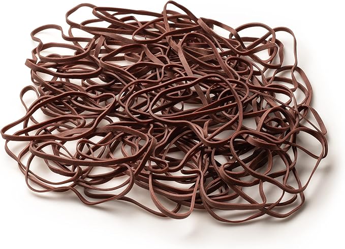 PlasticMill Brown Rubber Bands Size 33 (3 1/2" x 1/8") - #33 Colored Rubber Bands Office Supplies - Strong, Elastic Bands for Crafts, Balloon Garland, Cash, File Folders (1,000-Pack)