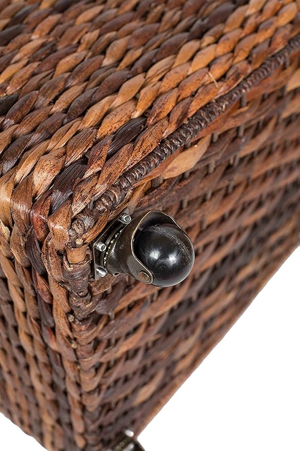 BIRDROCK HOME Seagrass Rolling File Cabinet - Storage Organizer Box with Lid - Home Office Decor - Decorative Organize - Letter Legal Hanging Filing Container - Strong Durable Toy Pillow - Espresso