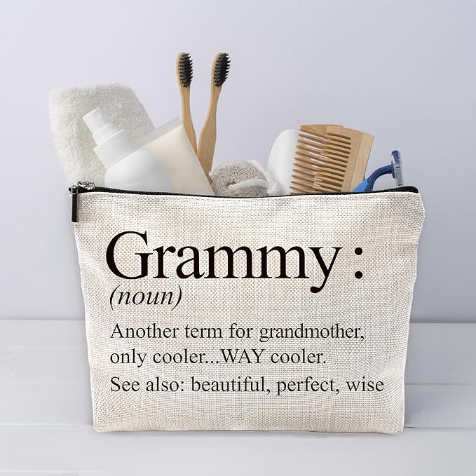 Sufamb Grammy Gifts Makeup Bag, Best Grammy Gifts for Mother's Day Birthday from Grandkids Cosmetic Bags, Gift for Grammie Portable Small Toiletry Bag Zipper Makeup Pouch