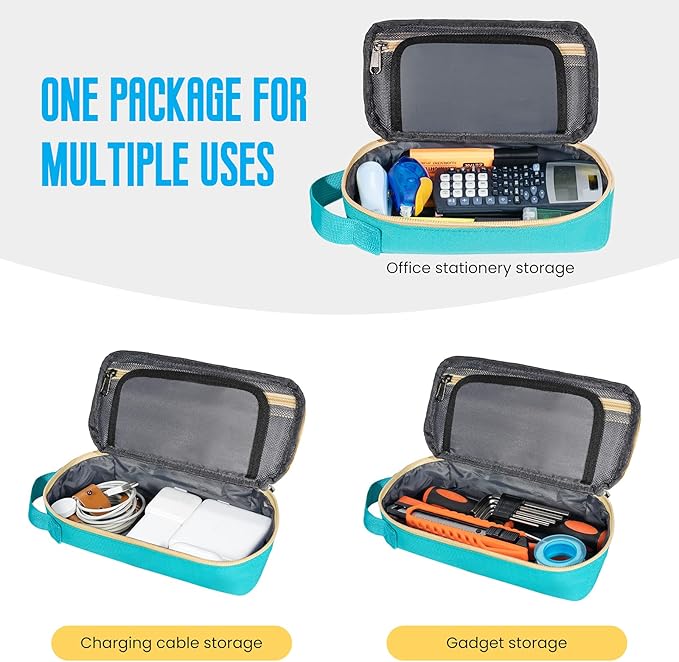 ECHSRT Large Pencil Case, Aesthetic Pen Pouch with Big Capacity, Minimalist Portable Stationery Bag with Handle for Office Organizer Aesthetic Pencil Cases