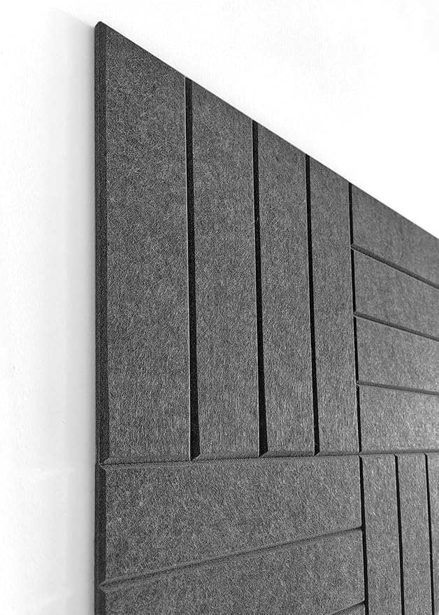 Large Cork Board Alternative - 12-Pack Felt Wall Tiles with Safe Removable Adhesive Tabs, Cork Wall Tiles Bulletin Board Home Office Essentials - Gray Black