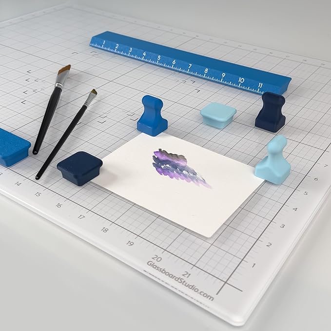 Glassboard Studio MiniBar Magnet - Strong Neodymium Rare Earth Magnets for Fridge, Whiteboard, Locker & Magnetic Glassboards - Ideal for Crafting & Office Use - Strong Fridge Magnets (Ice Blue, 2)