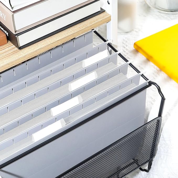 SUNEE 25 Pack Hanging File Folders, Gray Folders, Hanging File Folders Letter Size with 1/5-cut Tabs, Stay Organized for Your Home and Office Bulk File and Documents