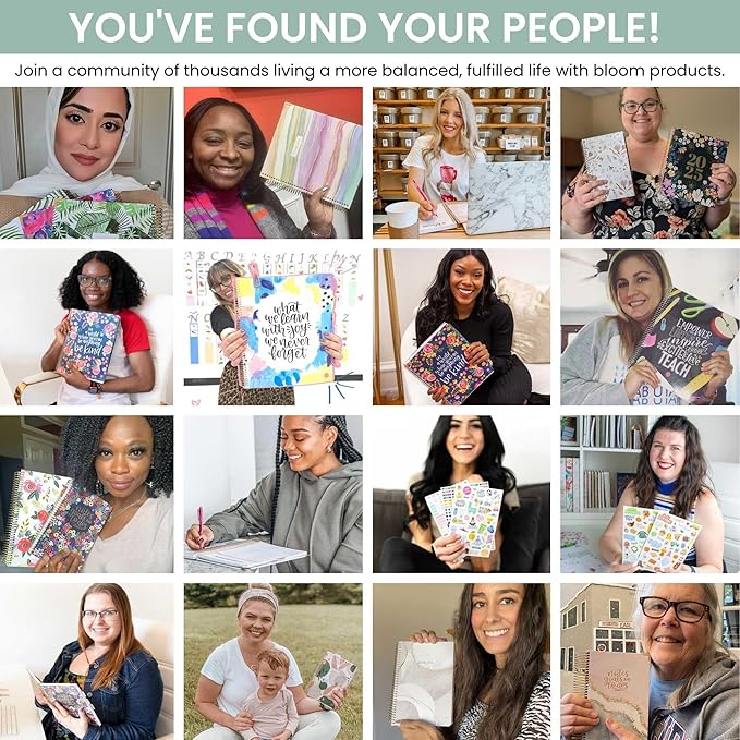 bloom daily planners HARDCOVER 2026 Planner (January to December) - 8.5” x 11” Weekly & Monthly Dated Agenda Organizer Book with Stickers & Tabs - Checkered