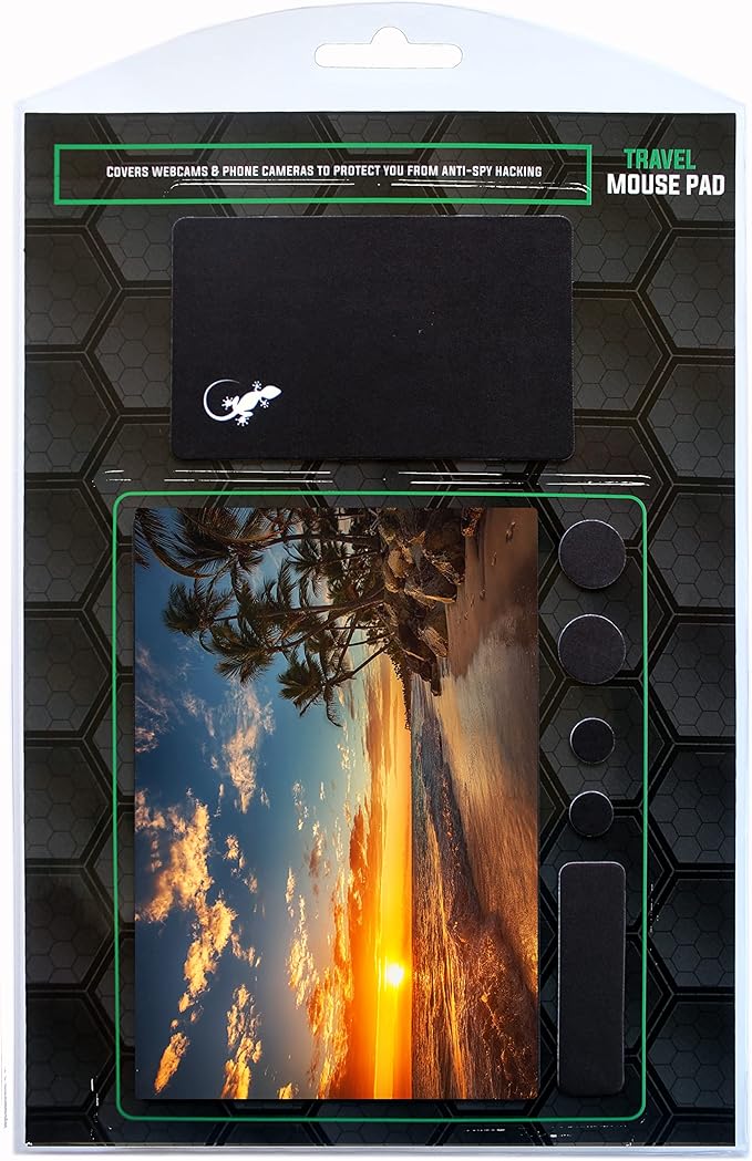 Adhesive Mouse Pad - Peel and Sticks to Any Surface - Travel Mouse Pad, Sticky for Any Surface - Excellent Tracking - Beach Sunset