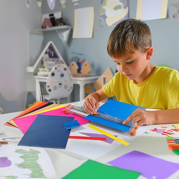 6-Pack Trimmer Replacement Blades for Fiskars Paper Trimmer, Replacement Blade for All Series of Fiskars/Portable&Precision Trimmer,Arts and Crafts,4 Cutting&2 Scoring Blades,a Slider,Orange