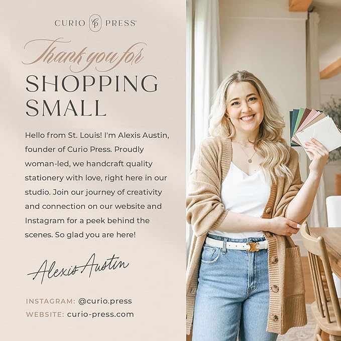 Personalized Stationery for Women & Men, A2 Notecards Family Christmas Cards Set, Watercolor Ornament Personalized Note Cards with Envelopes, Holiday Stationery Set - Baubles Flat