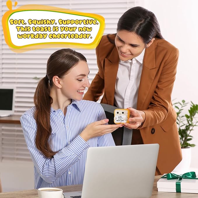 Crochet Toast New Job Gifts for Women, Men – Handmade Congratulations Gifts for Coworker, Friend, Son, Daughter, Employee, Boss – Funny Promotion, Career Change or, Leaving Workor Present Decor