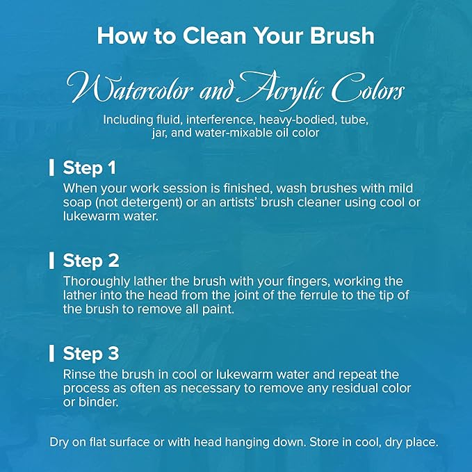 Silver Brush Limited BA-2753S BelleAqua Basic Round Watercolor Brush Set, 3pc Professional Short Handle Premium Round Painting Brush Set with Soft Synthetic Red Sable Bristles, Sizes 6, 8, and 10