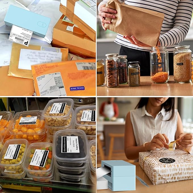 Nelko Bluetooth Thermal Shipping Label Printer, 4x6 Shipping Label Printer for Shipping Packages, Support Android, iPhone and Windows, Widely Used for Amazon, Ebay, Shopify (Blue)