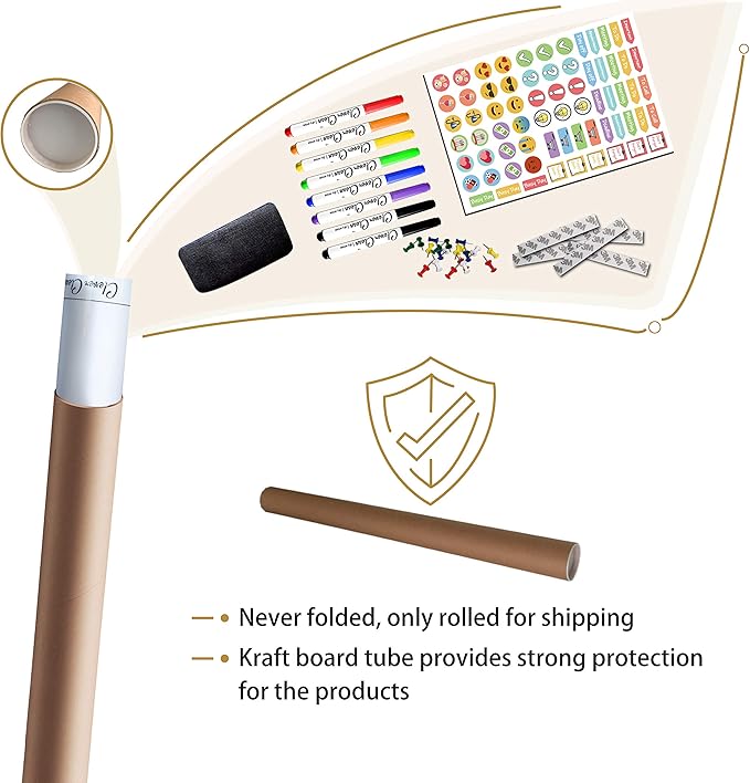 CLEVER CLEAN Large Dry Erase Wall Calendar - 36"x72" Undated 3-Month Calendar for Home, School, Office Projects - Jumbo Reusable Task Organizer