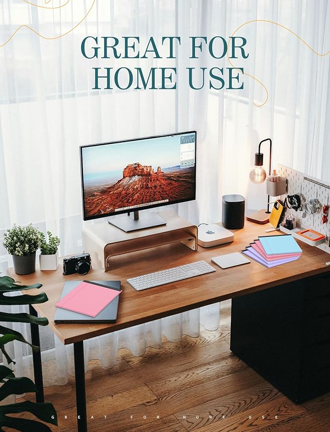 Colored Legal Pads 8.5 x 11, 6 Pack Writing Pads 8.5 x 11, Note Pads 8.5 x 11 College Ruled, Easy Tear-Off Colored Note Pads, 30 Sheets/Pack, Lined Paper Pads 8-1/2 x 11 for Office Supplies