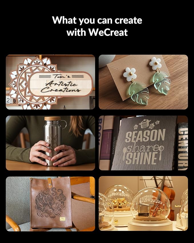 WECREAT Vision Pro 45W Laser Cutter and Engraver with Fume Extractor, HD Camera & Auto-Lifting, Laser Cutter Cuts 1” Wood, Full Enclosure Laser Engraving Machine for Wood and Metal, Acrylic, etc