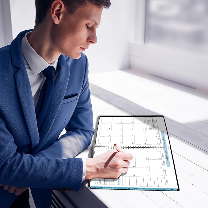 Ensight 2026 Appointment Book and Planner 8.5" x 11" Large Hourly Weekly Daily Schedule Book with Tabs, 30 Minute Time Slots, Blue Calendar Organizer Jan 2026โDec 2026 Appointment Planner - Blue