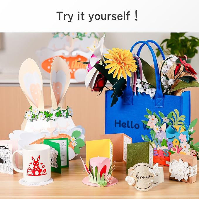 Likcut Vinyl Cutter Machine Creator Bundle with Carrying Case & Accessories, User-Friendly Sticker Maker Set, Portable Vinyl Printer for Sticker Joy Craft & Home Decor, School Project