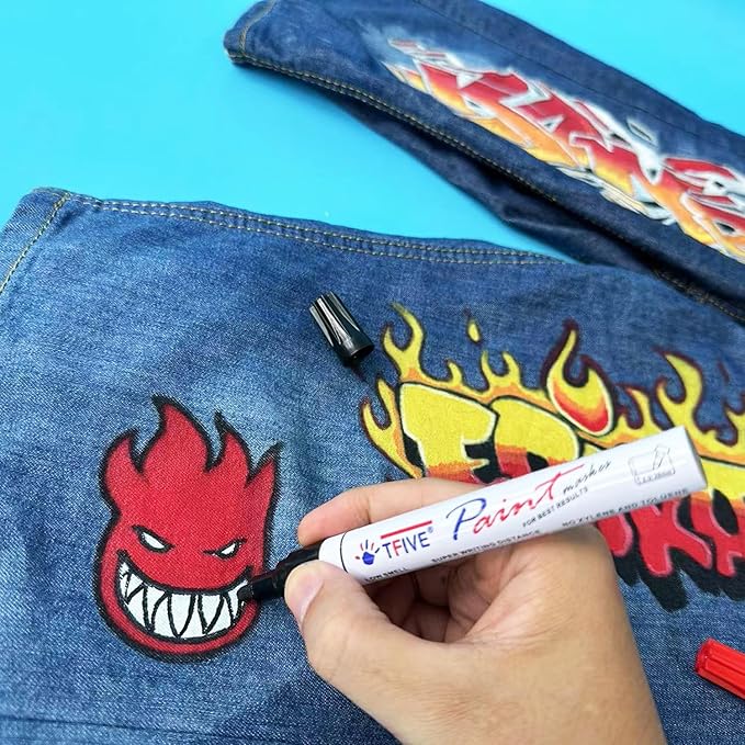 Black Paint Pens Markers - 12 Pack Oil Based Permanent Marker, Medium Tip, Never Fade, Quick Dry, Waterproof Paint Pen for Rocks Painting, Wood, Fabric, Plastic, Canvas, Glass, Metal