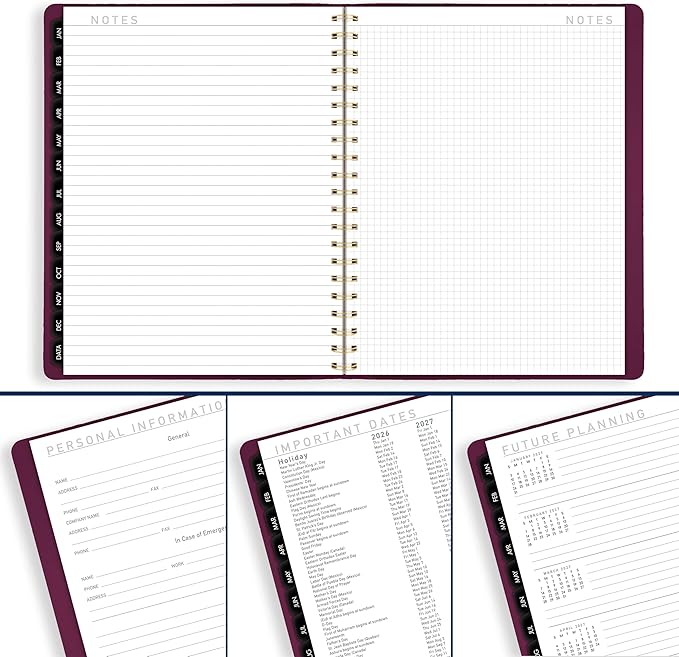 AT-A-GLANCE 2026 Appointment Book Planner, Weekly & Monthly, 8.25" x 11", Large, Half-Hourly, Contemporary, Purple (70940X1426)
