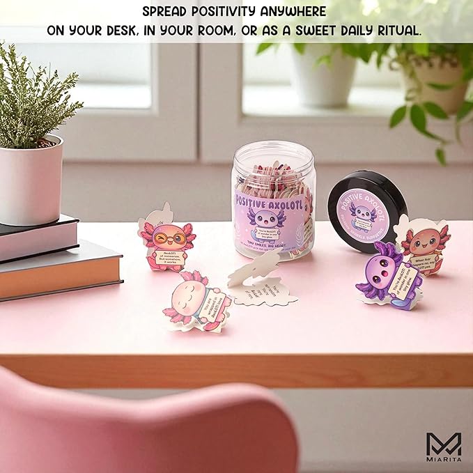 Positive Axolotl Jar β Cute Axolotl Gifts for Teens, Tweens, Daughter, Students β Back to School Gift for Kids, Granddaughter, Niece β Gifts for Teenage Girls, Tween Girls Trendy Stuff