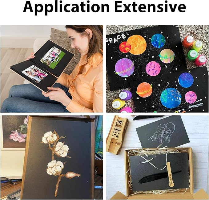 OcePor 400 Sheets Black Cardstock 8.5” x 11”, 92lb/250gsm Black Card Stock, Thick Card Stock Paper, Heavy Cardstock Paper for Printer, Resume, Scrapbooks, Art, Crafts, Business Cards