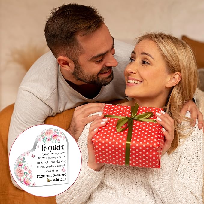 Yopyame I Love You Gifts - Spanish I Love You Acrylic Gifts for Her Him Valentines Day Couple Acrylic Keepsake Paperweight for Boyfriend Girlfriend Wedding Anniversary Acrylic Gifts for Husband Wife