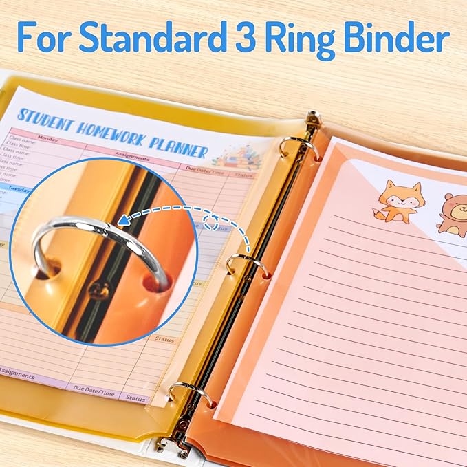 Forvencer 8 Count Dividers with Two Pockets, 8 tabs Binder Dividers for 3 Ring Binder Organizer, Multicolor, 1 Set