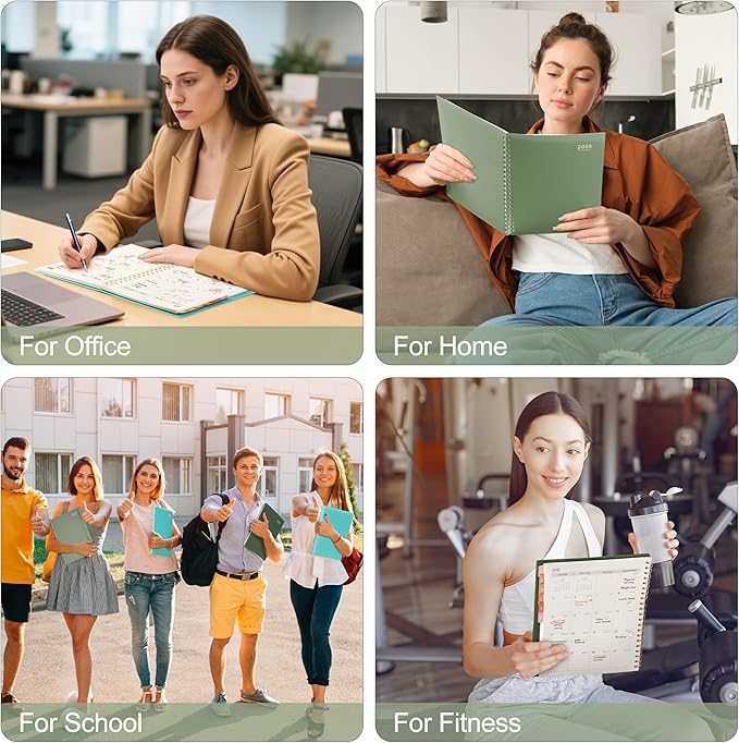 RETTACY 2026 Planner, Weekly and Monthly, Large Size (8.5" x 11"), Jan - Dec 2026, Agenda, Calendar, 12 Month Tabs, Flexible Plastic Cover, 100 GSM Thick Paper, Spiral-bound (Tiffani Blue)