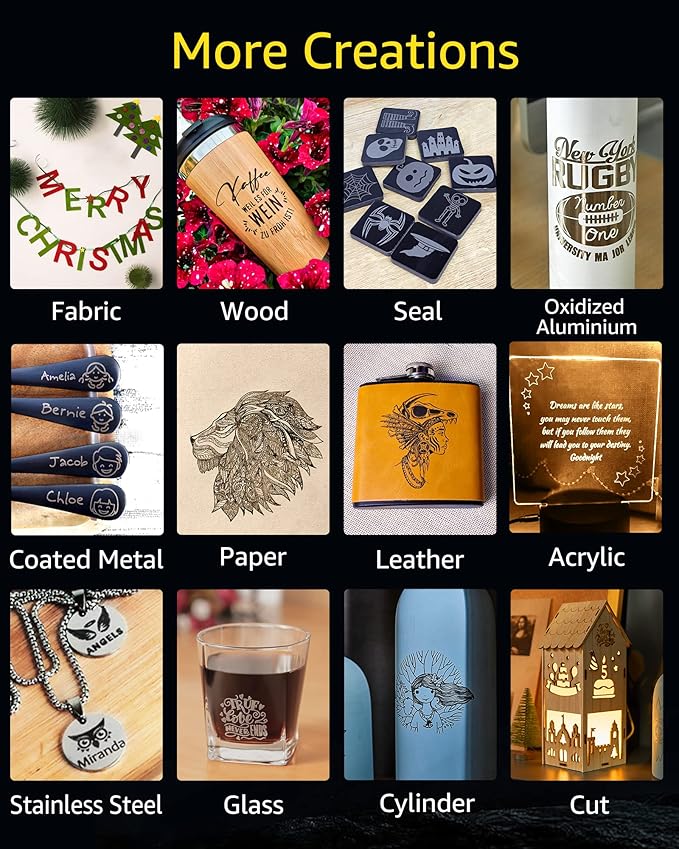 LaserPecker LP2 Laser Engraver with Roller, Portable and Handheld Laser Engraving Machine for Wood Metal Leather Acylic Engraving Laser Cutter, Suit Set with Versatile Rotary Roller