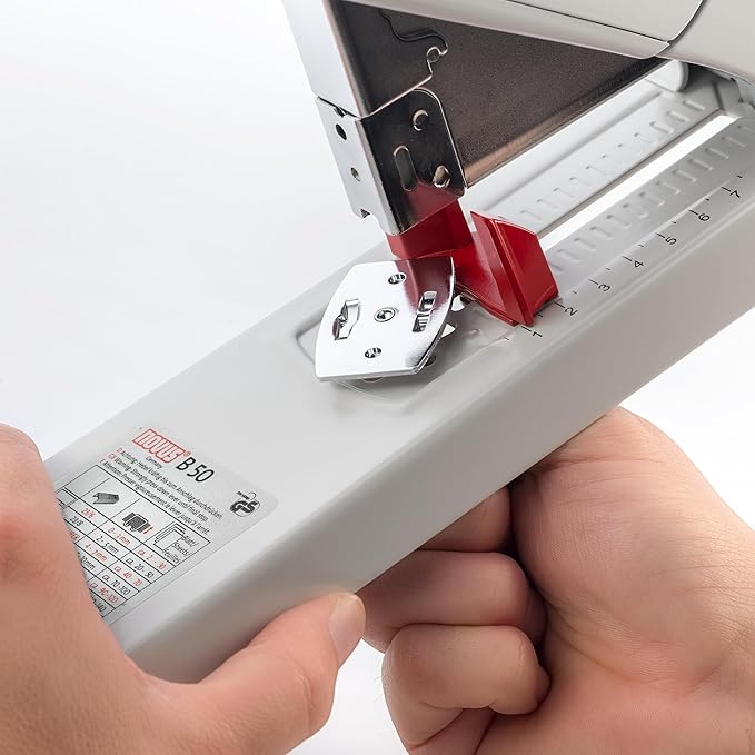 Novus B50 Heavy Duty Stapler, 140 Sheet Capacity, Anti-Jam, 3" Stapling Depth w/Adjustable Guide, Staple Bypass, German Engineered (023-0060)