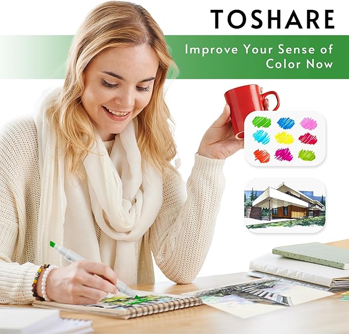 80 Colors Alcohol Markers Set - Double Tip Art Markers Alcohol Based Marker Brush&Chisel Nib Blender Art Pens Permanent Sketch Marker for Kids Adults Coloring and Artist Illustration