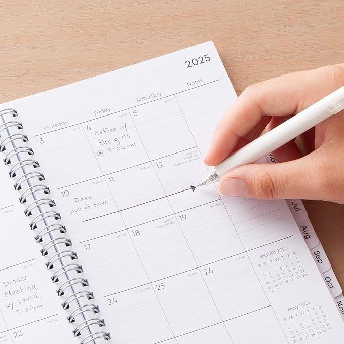 Blue Sky 2025 Weekly and Monthly Planner Calendar, January 2025 - December 2025, 5" x 8", Flexible Cover, Laminated Tabs, Wirebound, Lindley