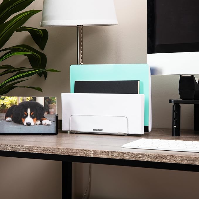 Mind Reader 3-Tier Mail Sorter, Desktop Organizer, Mail Organizer, Modern, Office, Acrylic, Clear