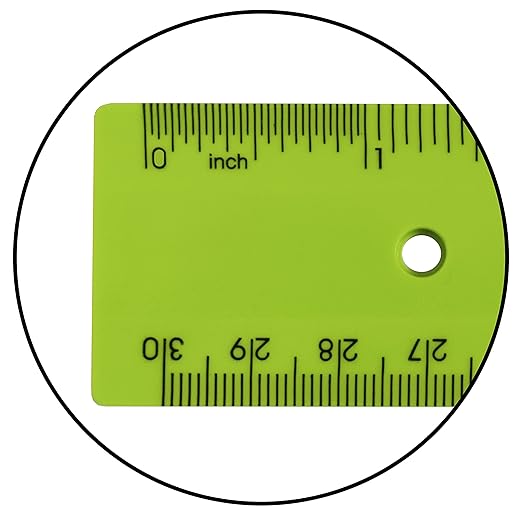 Acrimet Plastic Ruler 12 Inches/ 30 Centimeters, Measuring Device Tool for Student, School, Office, Heavy Duty (Citric Assorted Color) (6 Pack)