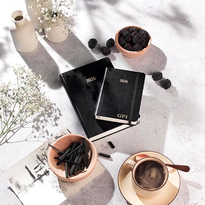 Wykeham's Executive 2026 Daily Journal Planner – US Public Holidays & Format – Customization Available (Personalized Black, 8.5"×5.5")