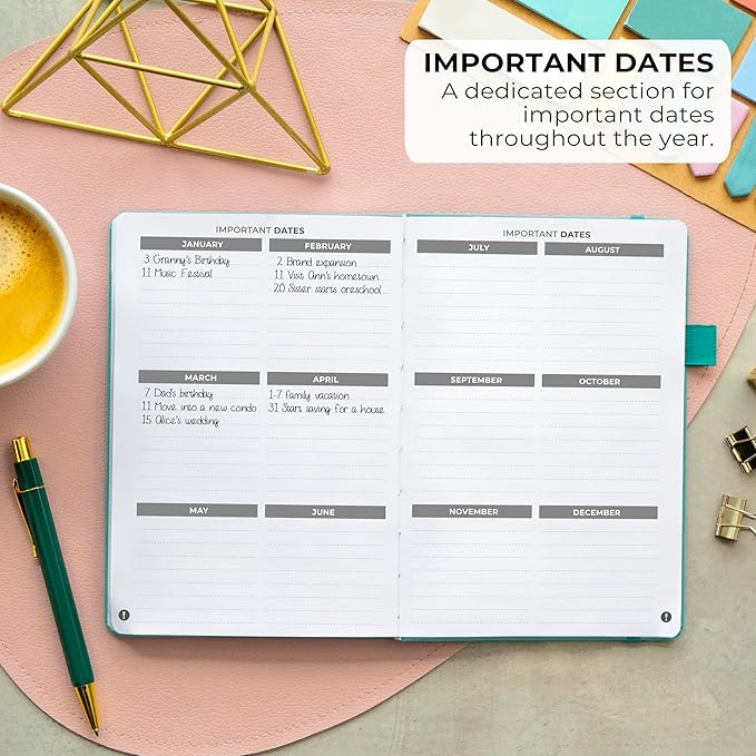 Clever Fox Address Book with alphabetic tabs - PU Leather Telephone and Address Book for Keeping Contacts Safe, Contact Organizer Journal, Medium Size (5.3″ x 7.7″) Hardcover, Turquoise