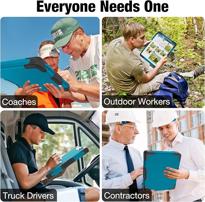 Sooez Toughest Clipboard with Storage, Internal Pen Pouch Included, Letter/ A4 Size, Shockproof Heavy Duty Plastic Clip Boards 8.5x11”, High Capacity Clipboards Box Case for Contractor Trucker Driver