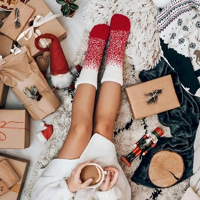 COOPLUS Fuzzy Socks for Women Warm Fluffy Cozy Winter Soft Home Slipper Socks (5 Pairs)