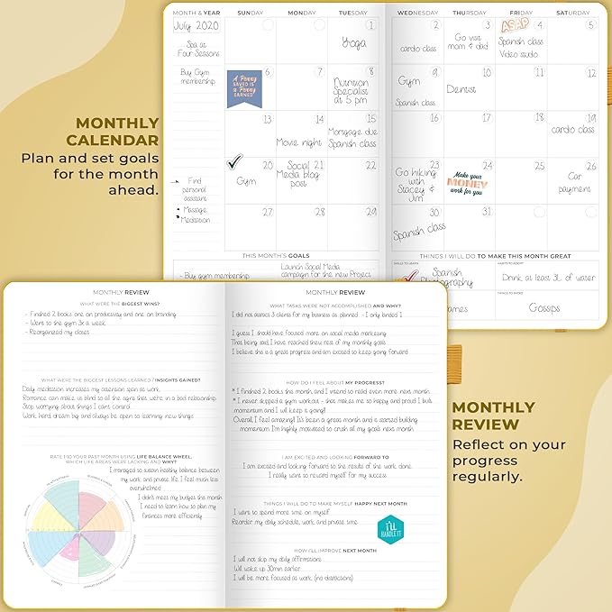 Clever Fox Planner Schedule – Undated Weekly & Monthly Life Planner with Time Slots, Appointment Book & Daily Organizer, A5 (Yellow)