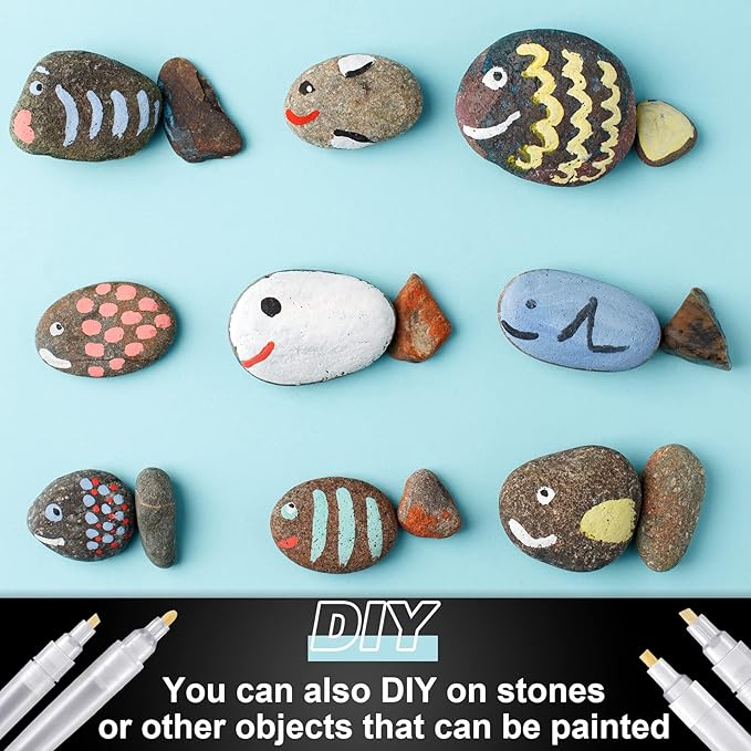 Set of 5 Empty Refill Paint Markers Blank Refillable Paint Pens Empty Refillable Marker for Painting, Transparent Pen Tube, Fill with Your Own Art Acrylic, Oil and Watercolor