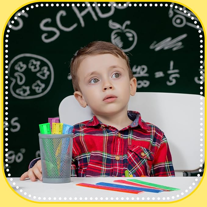 Teling 192 Pack Rulers Bulk for Classroom Transparent Colorful Metric Rulers with Inches and Centimeters 8 Colors for Kids Back to School Supplies(6 Inch)