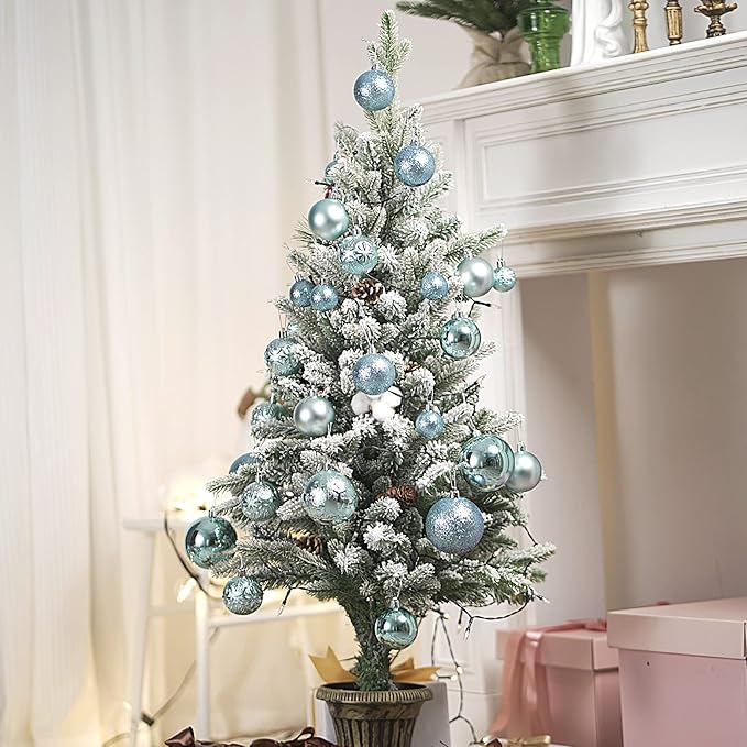 Christmas Ornaments for Xmas Trees,Multicolor Shatterproof Christmas Ball Ornaments Lake Blue