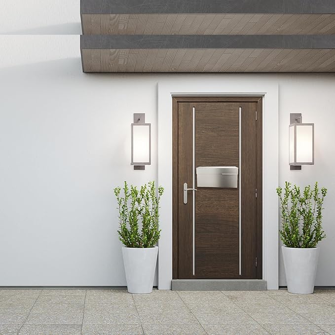 Modern Design Brushed Stainless Steel Mailbox for Walls, Heavy Duty Wall Mounted Mailbox - 14.5'' x 3.75'' x 7.1'' Rust Proof Steel Dropbox with Rainproof Design, Silver