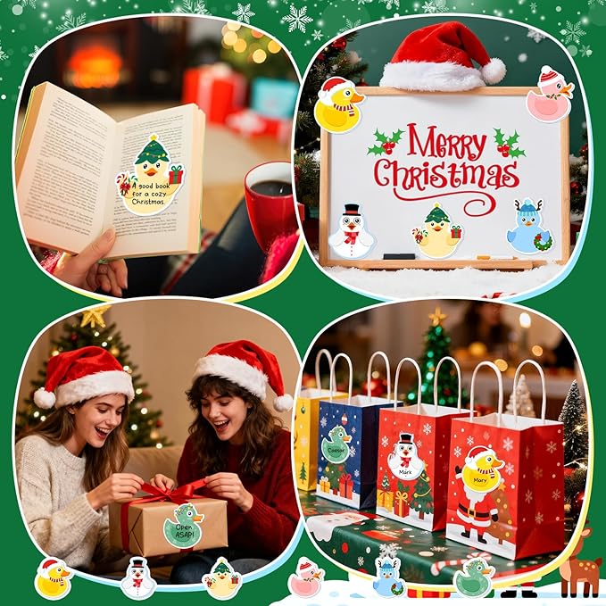 36 Pack Christmas Sticky Notes 720 Sheets Cute Duck Sticky Notes Self-Sticky Writing Memo Pads Page Marker for Holiday Gifts Office School Christmas Stationery Stocking Stuffers Xmas Party Favor