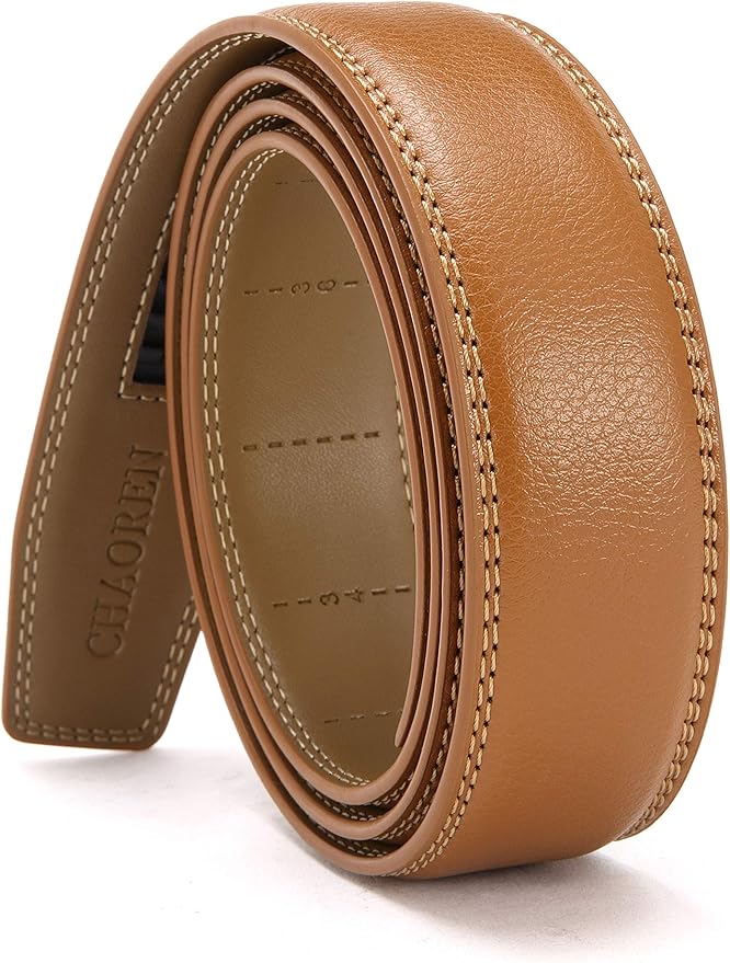 CHAOREN Mens Belt - Mens Ratchet Belt Leather 1 3/8" for Dress Pant - Micro Adjustable Belt Fit Everywhere