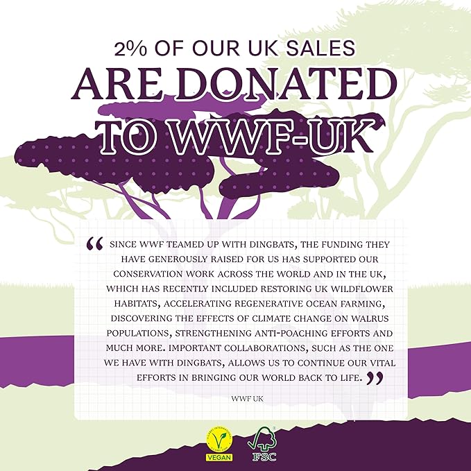 Dingbats* Wildlife Grid Writing Journal Notebook A5 - Vegan Leather Hardcover - Ideal for Work, Travel - Pocket, Elastic Closure, & Bookmark